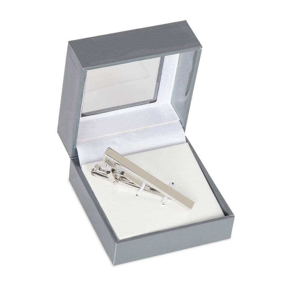 Van Heusen Men's Plain Tie Bar Necktie Business Clip/Clasp Metal Clamp Silver — image 2