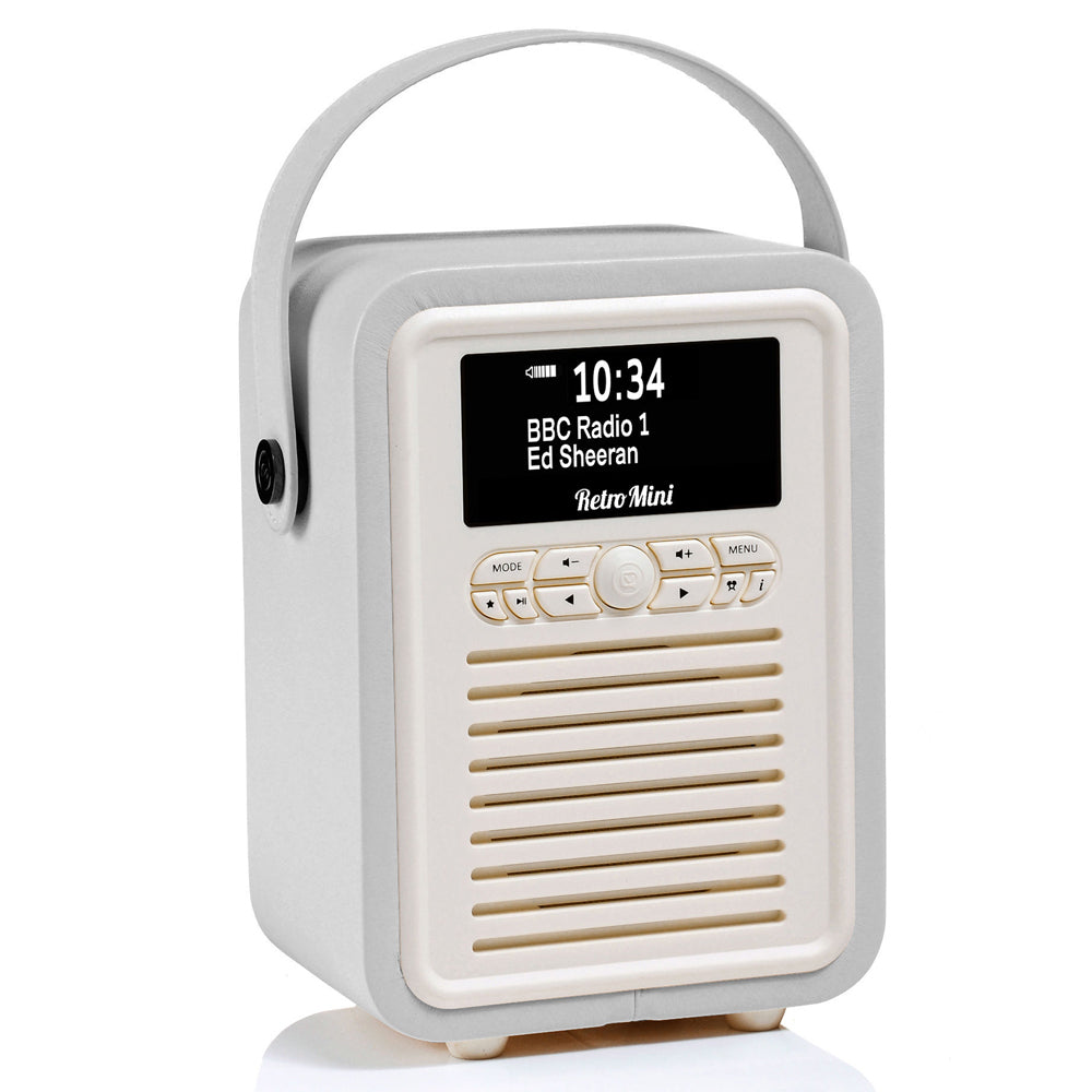 VQ Light Grey Retro Mini Bluetooth Speaker/DAB+ Digital FM Portable Radio Music