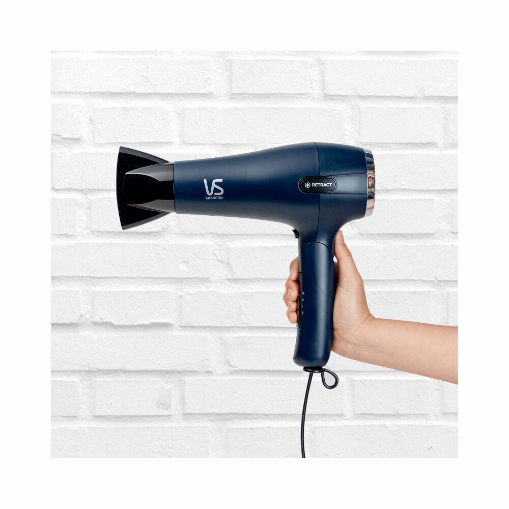 VS Sassoon Cord-Keeper Dry & Style Compact Hair Blow Dryer Styling Tool Blue — image 3