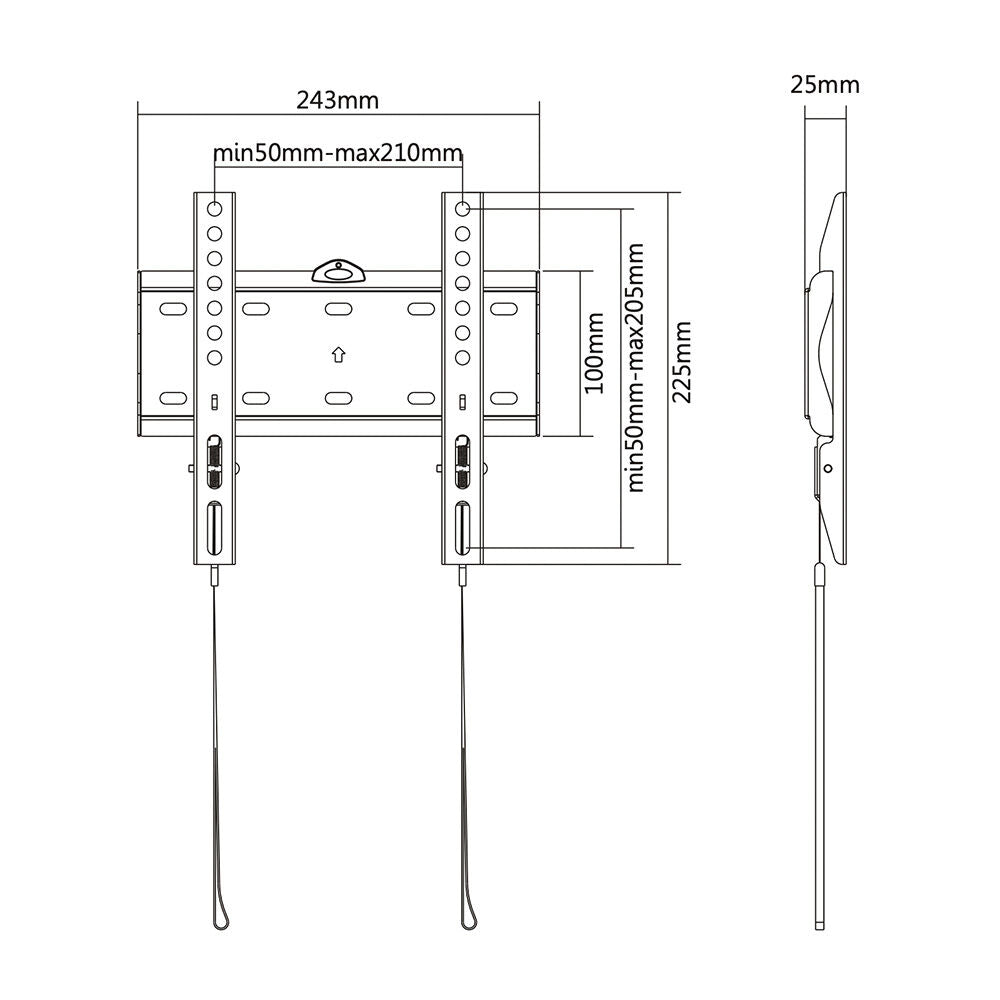 Verdante 23"-42" Super Economy Easy to Install Fixed & Tilt Steel TV Wall Mount — image 2