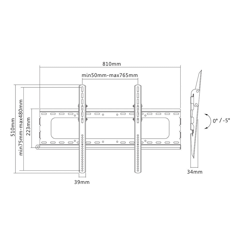 Verdante 37"-70" Anti Theft Compact Heavy Duty Easy to Install Fixed TV Mount — image 2