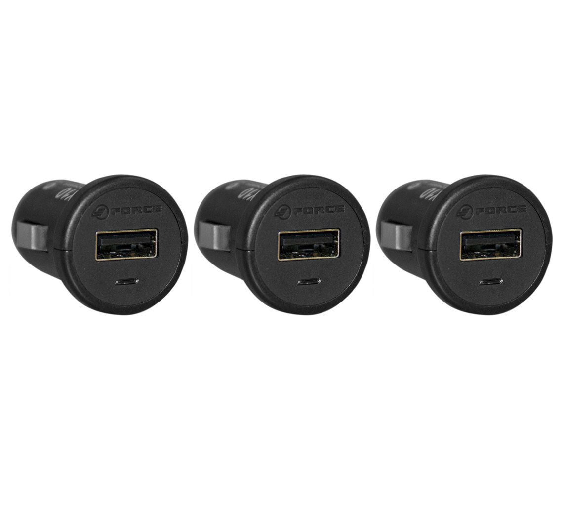 Force Usb Cigarette Socket Car Charger - Black (3 Pack)