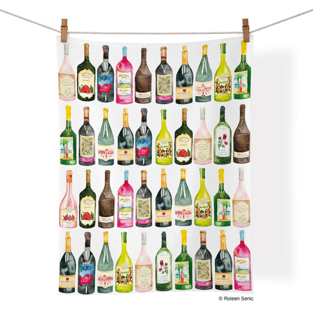 Werkshoppe Cotton Kitchen Tea Towel Drying Dish Cloth 53.5x71cm Wine Cellar