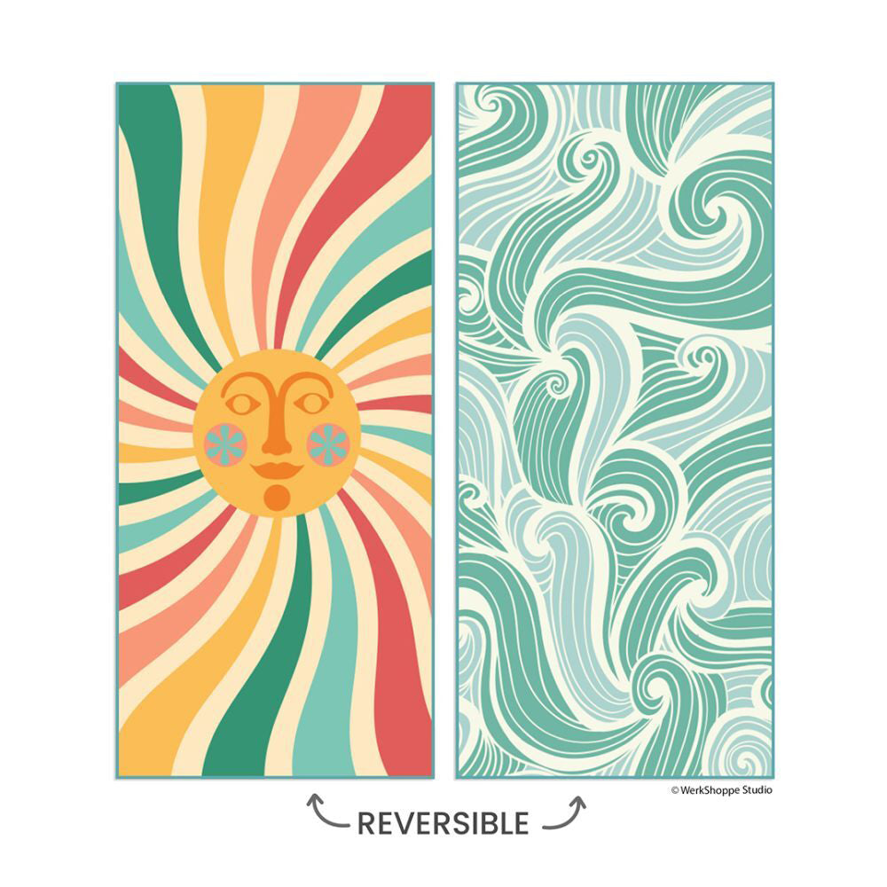 Werkshoppe Reversible Microfiber Beach Towel Quick Dry 173cm Large Sun & Sea — image 3
