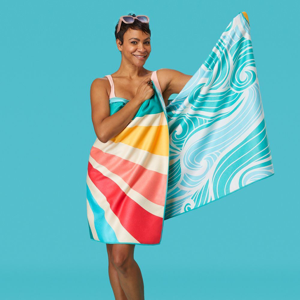 Werkshoppe Reversible Microfiber Beach Towel Quick Dry 173cm Large Sun & Sea — image 5