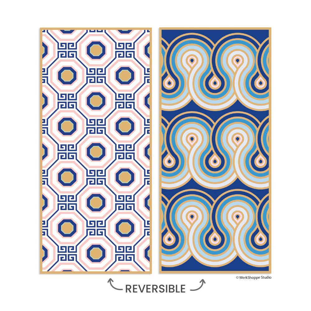 Werkshoppe Greek Key Tiles Microfiber Reversible Beach Towel Large 79x173cm — image 3