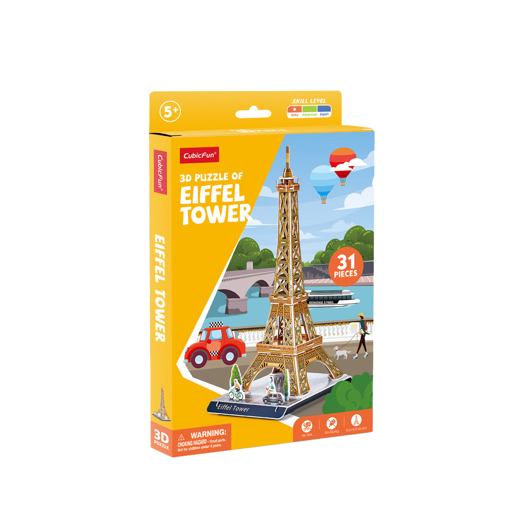Cubic Fun CubicFun Eiffel Tower 3D Puzzle Kids/Children Interactive Building Toy 5y+ (31 Pieces)