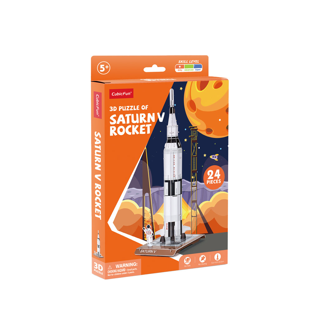 Cubic Fun CubicFun Saturn V Rocket 3D Puzzle Kids/Children Interactive Building Toy (24 Pieces)