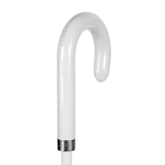 Clifton Single Frill Wedding Stick Umbrella Wood Style Wind Resistant White — image 3
