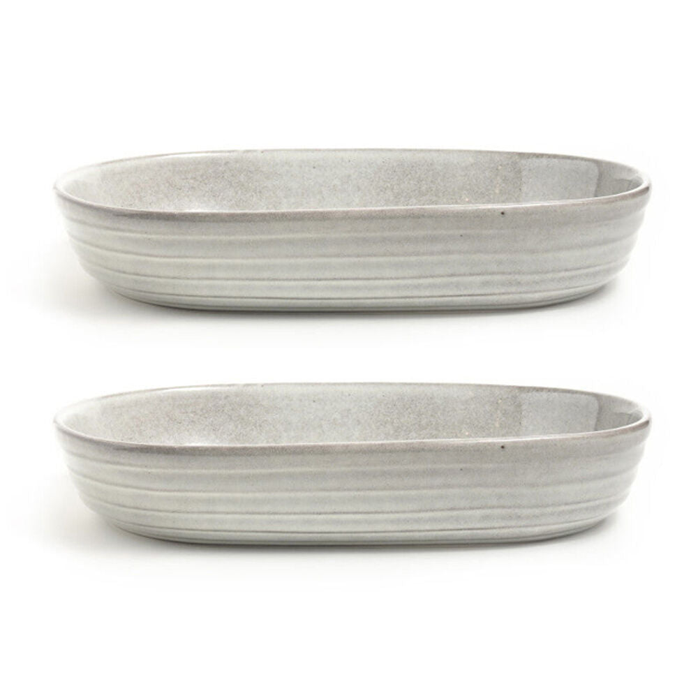 Classica Lunde Oval Baker 31x21x6cm Oven Baking/Baker Tray Reactive Grey (2 Pack)
