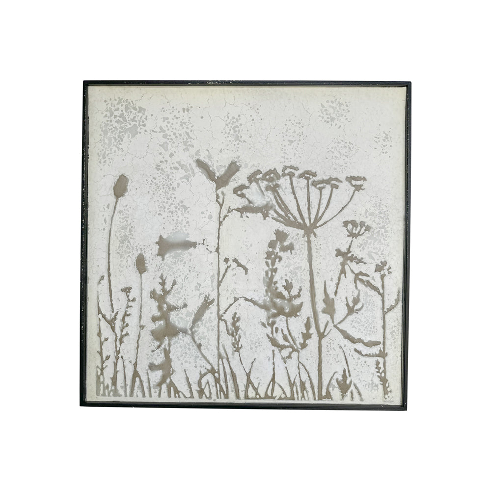 Darlin Wildflowers Metal Hanging Wall Art V1 Home Decor Cream/Brown 41x61cm