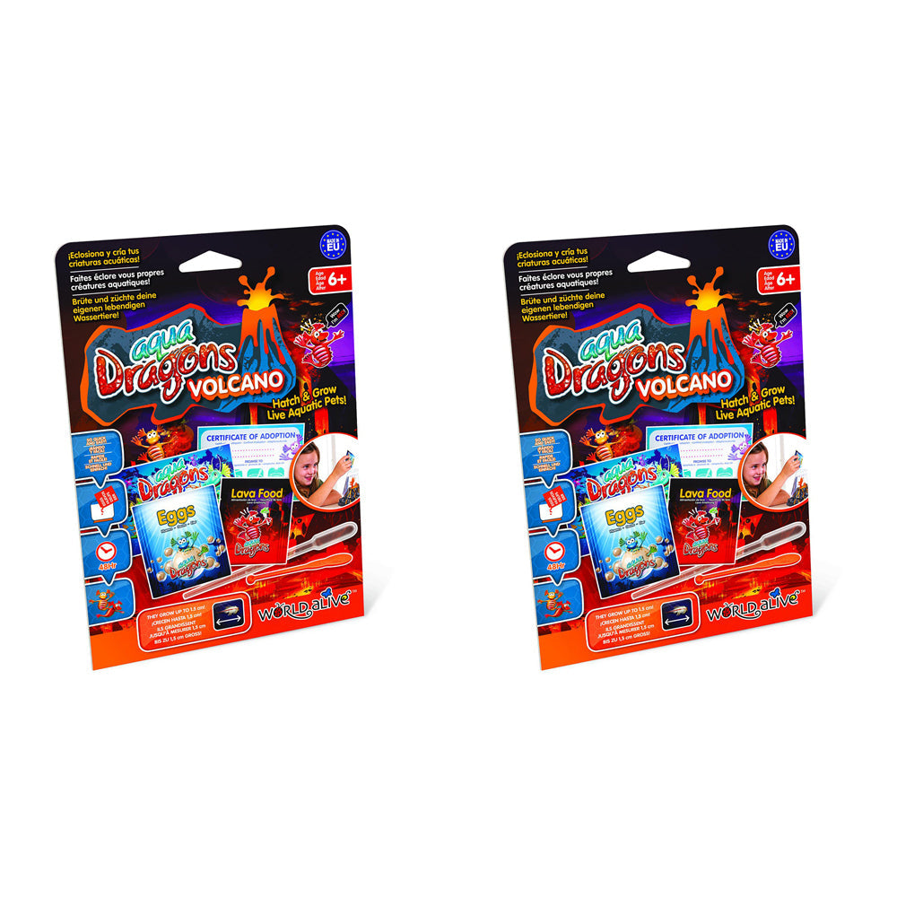 Aqua Dragons I'm Red Food Refill Kids/Childrens Interactive Toy Playset 6+ (2 Pack)