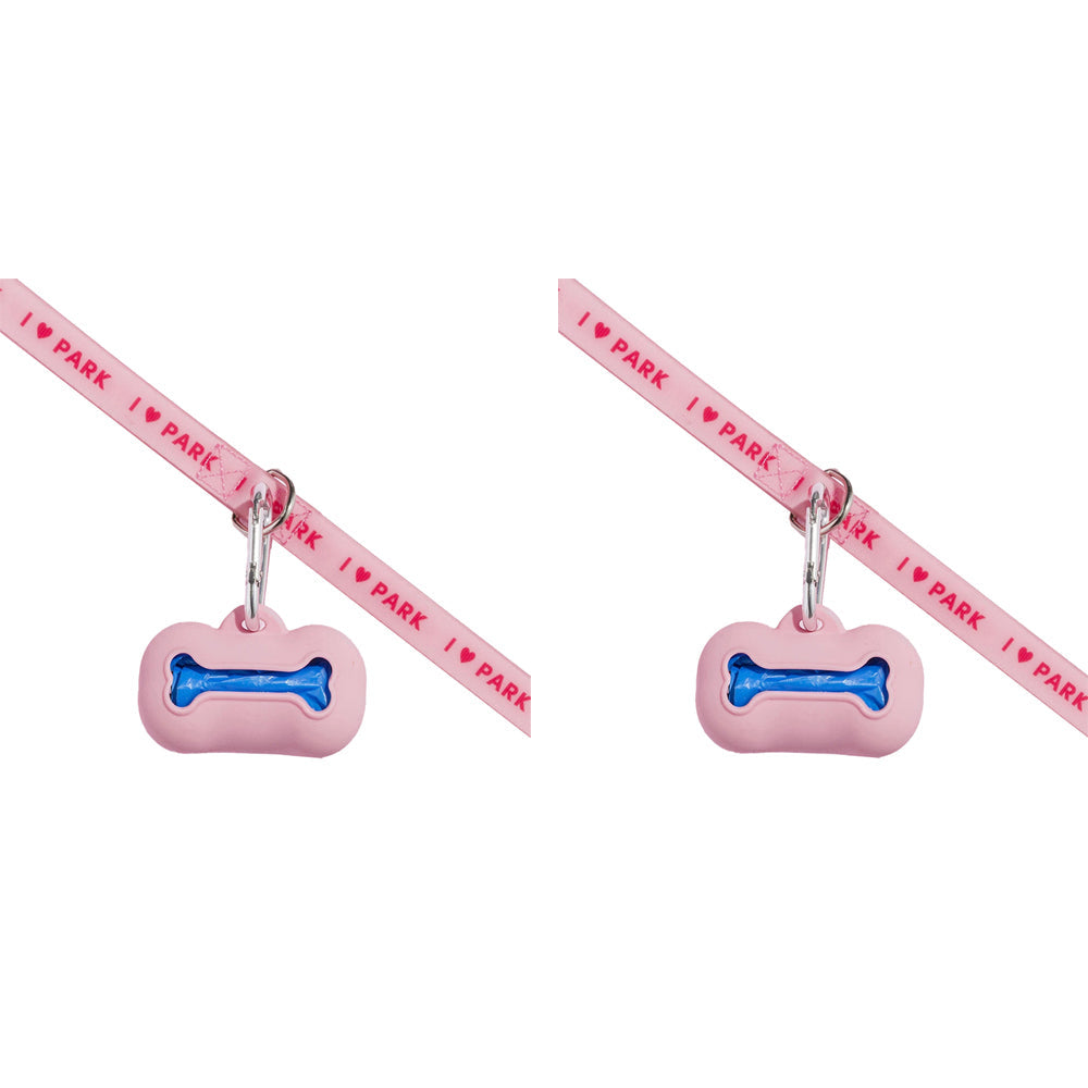 Gummi Silicone The Commons Dog/Puppy Poo Bag Waste Dispenser/Holder Clip Pink (2 Pack)
