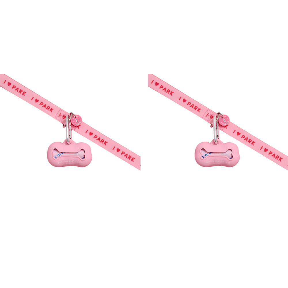 Gummi Silicone The Commons Dog/Puppy Poo Bag Waste Holder/Dispenser Clip Pink (2 Pack)