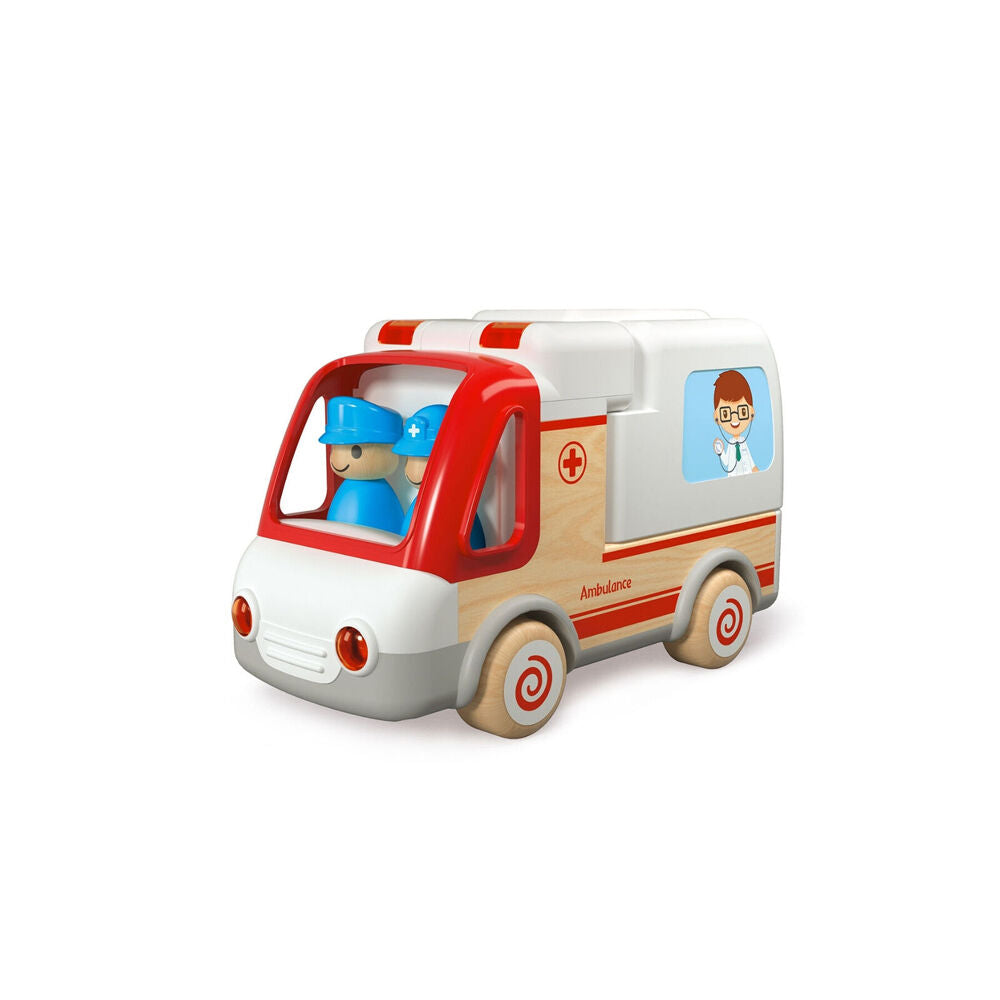Wanborns Wooden Ambulance And Accessories w/ Sound And Light Kids/Children 18m+