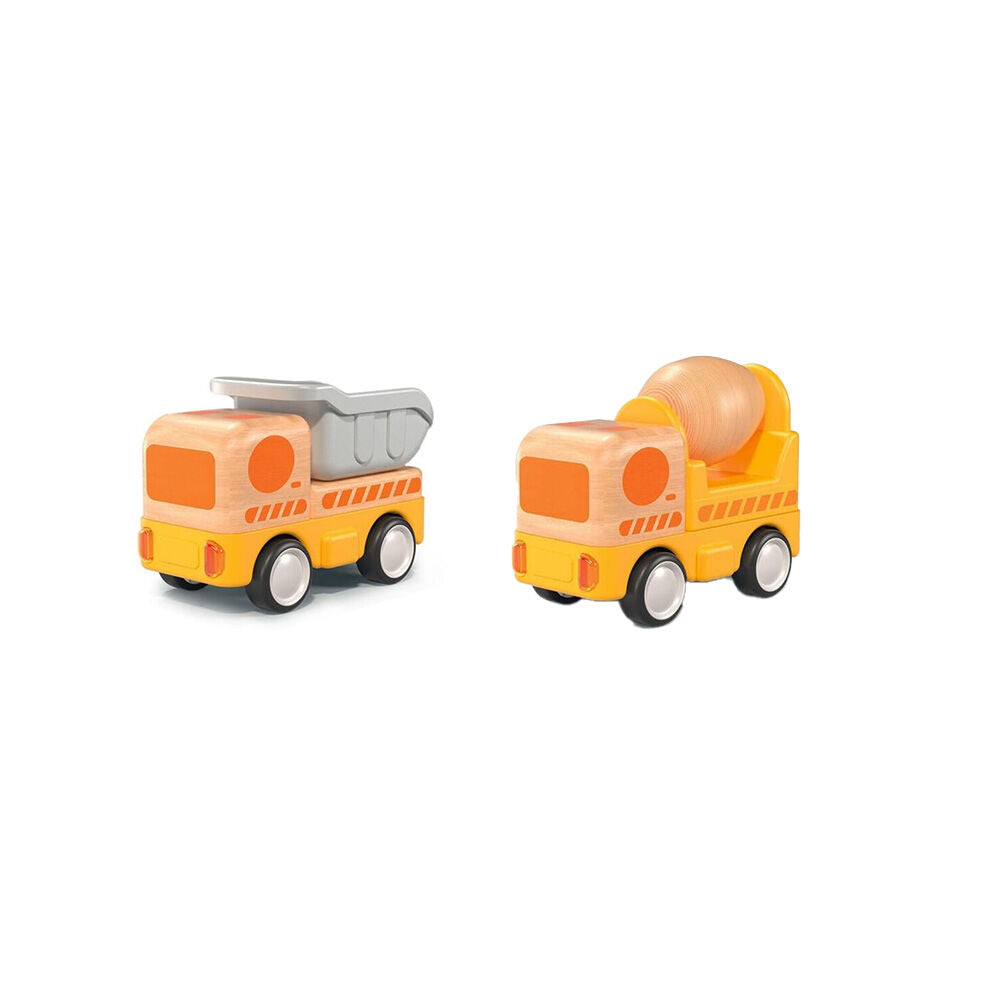 Wanborns Wooden Dump & Concrete Mixer Truck with Lights and Sounds 18m+