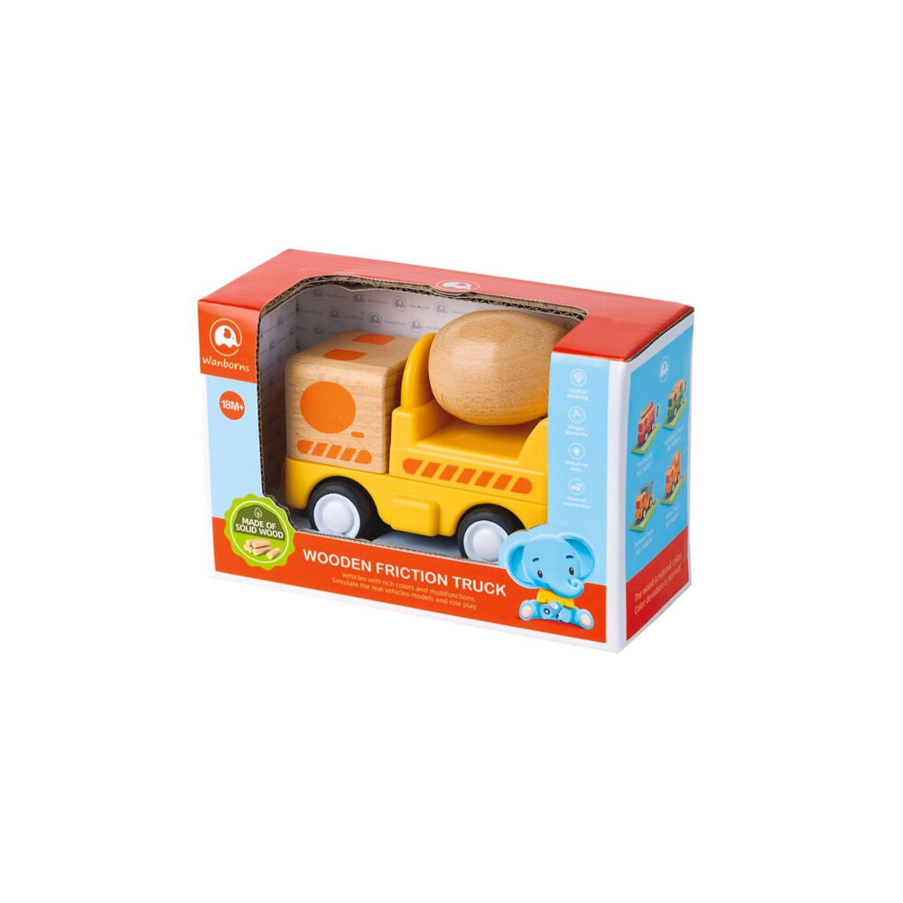 Wanborns Wooden Friction Truck Concrete Mixer With Sound And Light Kids 18m+ — image 6