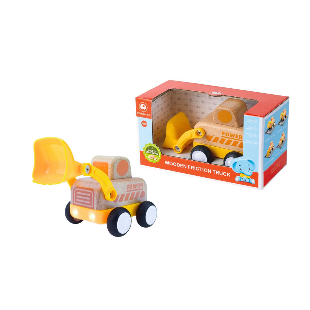 Wanborns Wooden Friction Truck Bulldozer With Sound And Light Kids/Children 18m+ — image 2