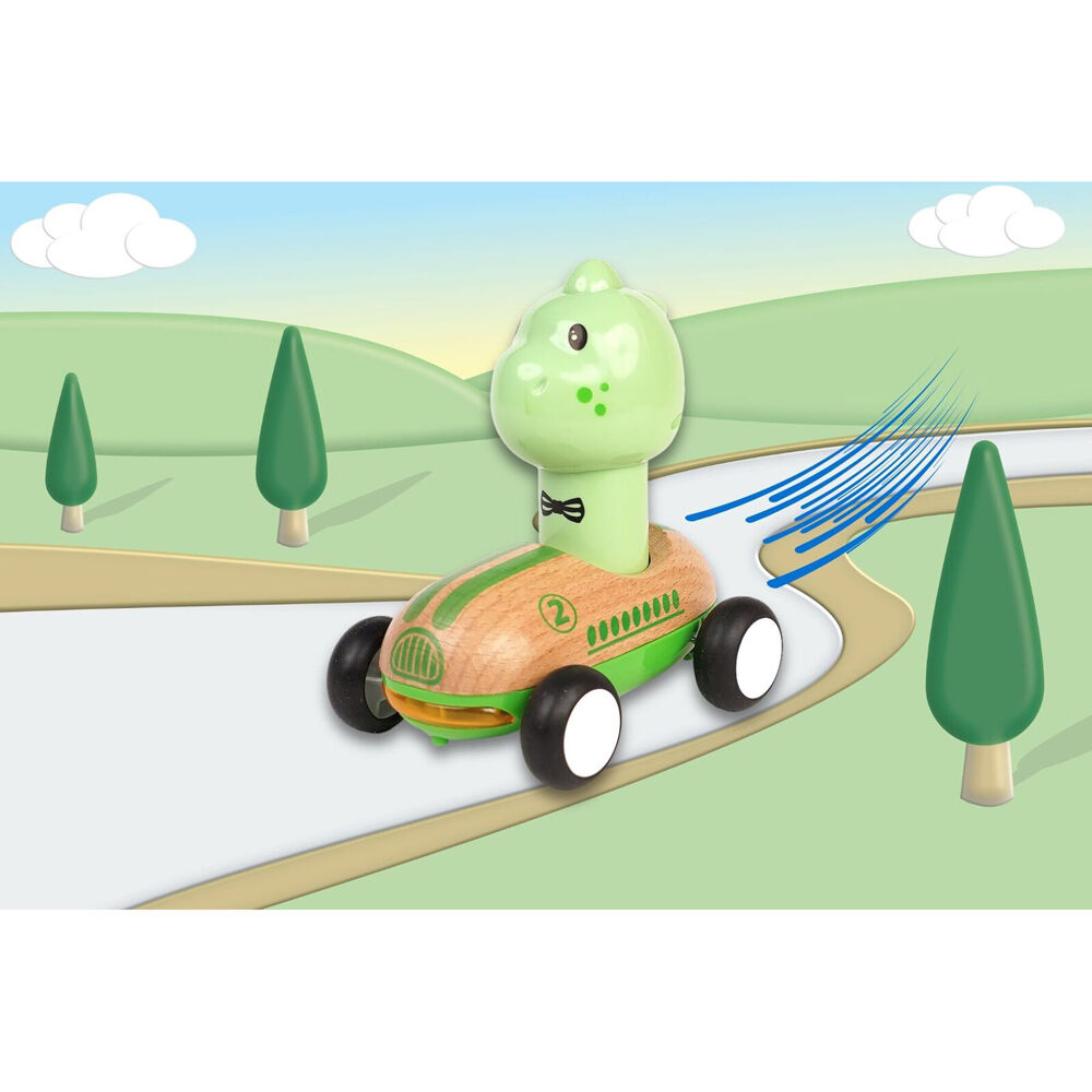 Wanborns Wooden Press Go Racer Dinosaur With Sound And Light Kids/Children 18m+ — image 5