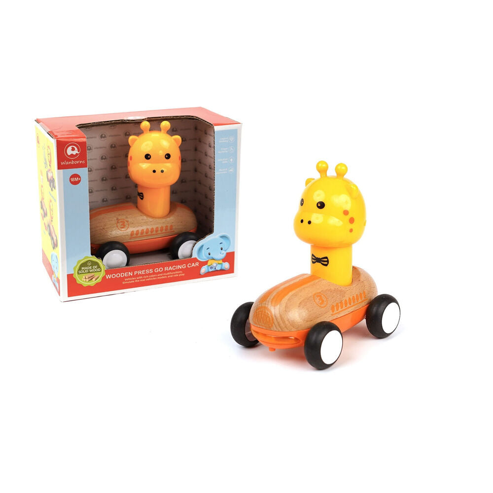 Wanborns Wooden Press Go Racer Giraffe With Sound And Light Kids/Children 18m+ — image 2