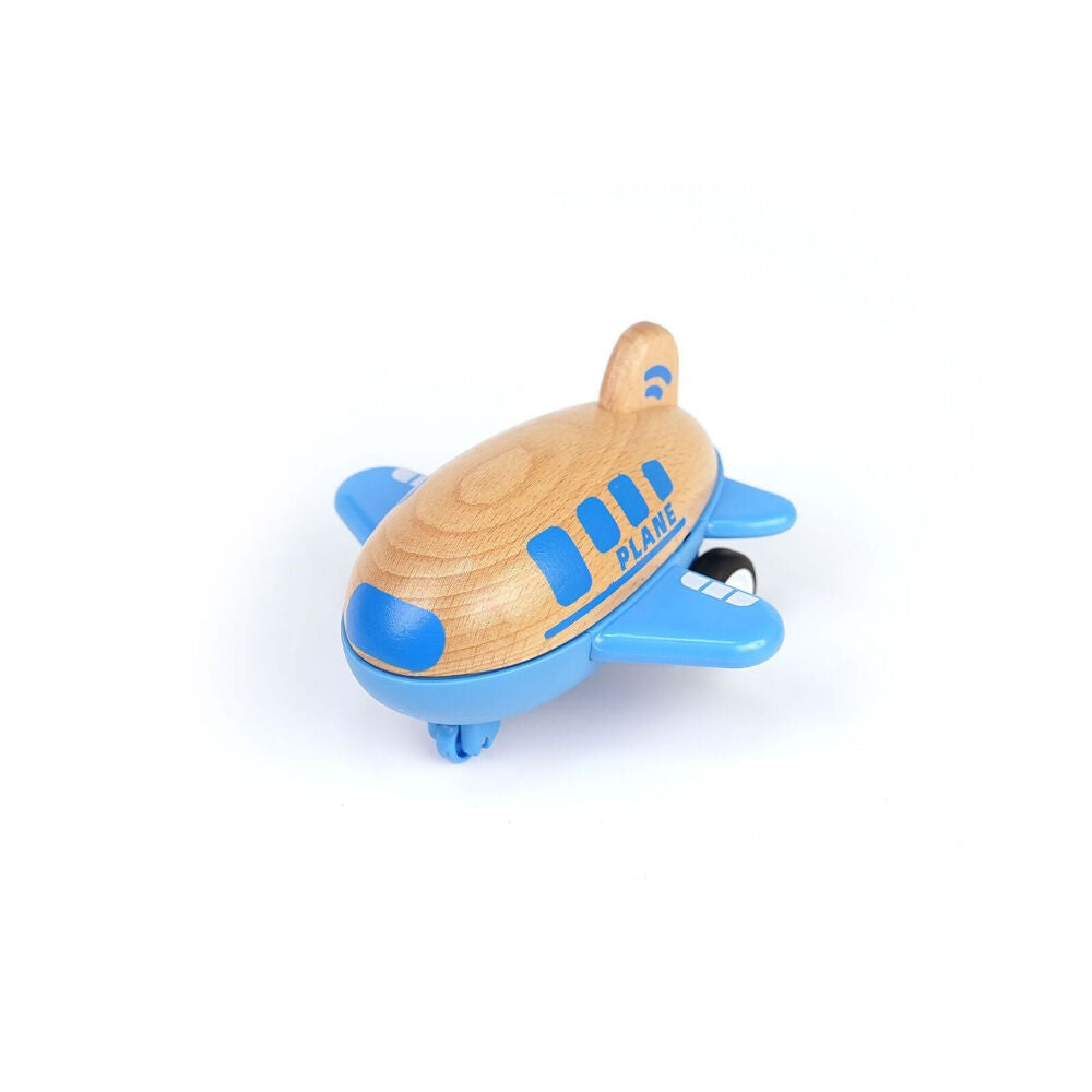 Wanborns Wooden Racer Plane Airplane With Sound- Blue Children/Kids 18m+