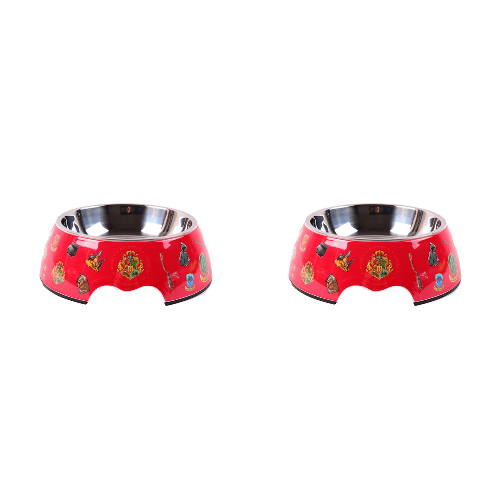 Harry Potter Dog Bowl Pet/Animal Puppy Feeder Water/Food Container 20cm Red (2 Pack)