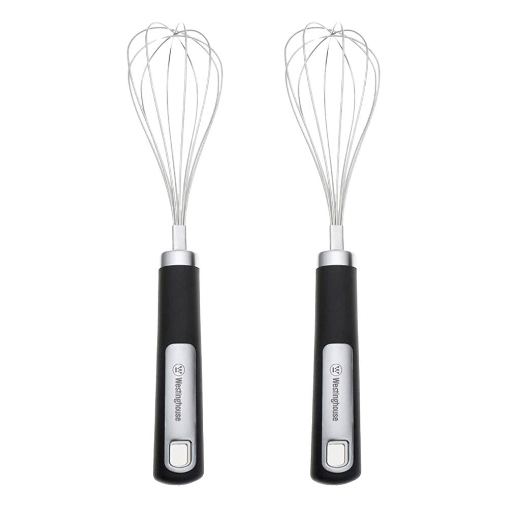 Westinghouse Egg Whisk Mixer Soft Grip Stainless Steel Kitchen Tool/Gadget (2 Pack)