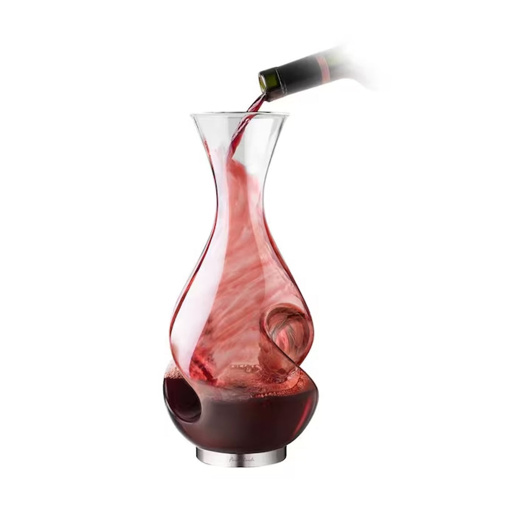 Final Touch 750ml Borosilicate Glass Large Spout Conundrum Aerator Wine Decanter — image 2