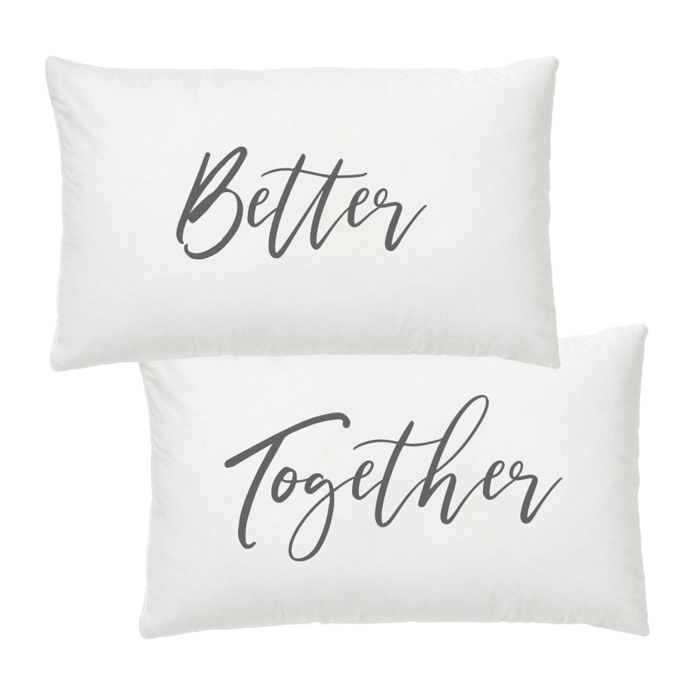 Splosh Wedding Better Together Cotton Pillowcase Cover Set 74x48cm White — image 4