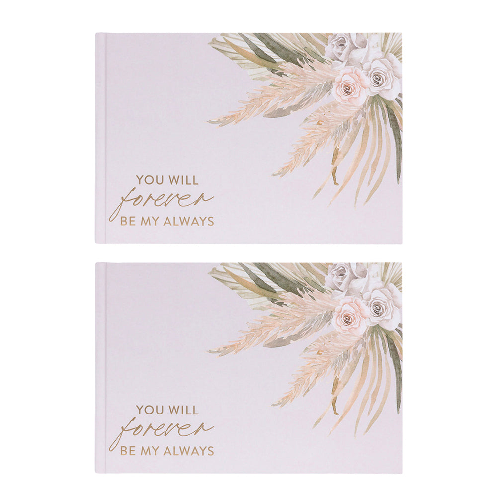 Splosh Floral Wedding Guest Signature/Signing Book 29x20cm (2 Pack)