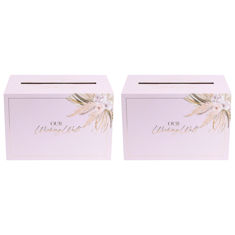 Splosh Floral Wedding Our Wishing Well Box w/ Slot 30x20cm (2 Pack)