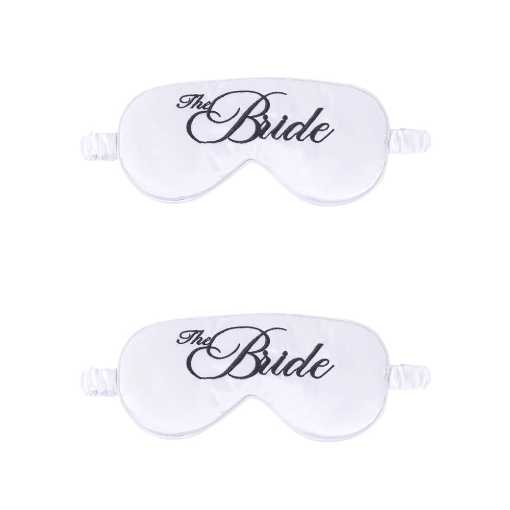 Splosh Wedding The Bride Satin Eye Mask Blindfold 25x9cm - White (2 Pack)