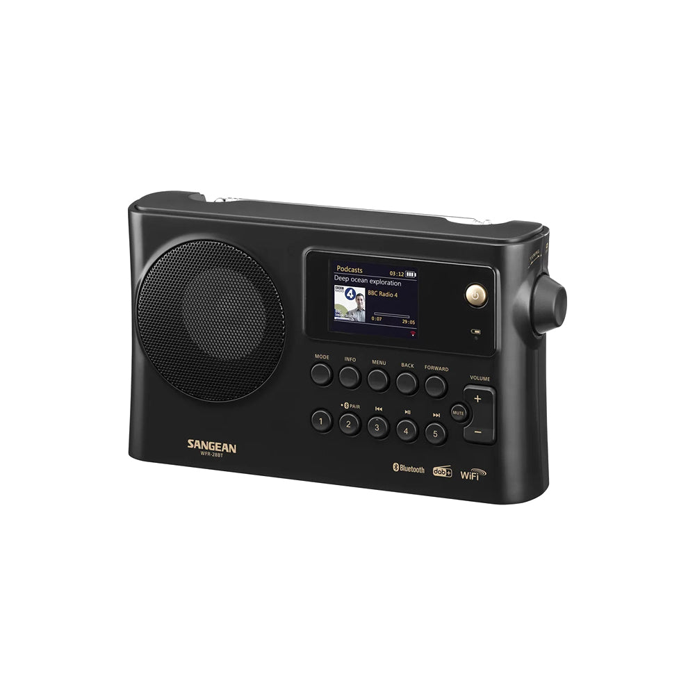 Sangean WFR28BT WIFI DAB+ Bluetooth Portable 24cm Digital Radio Stereo Mt Black