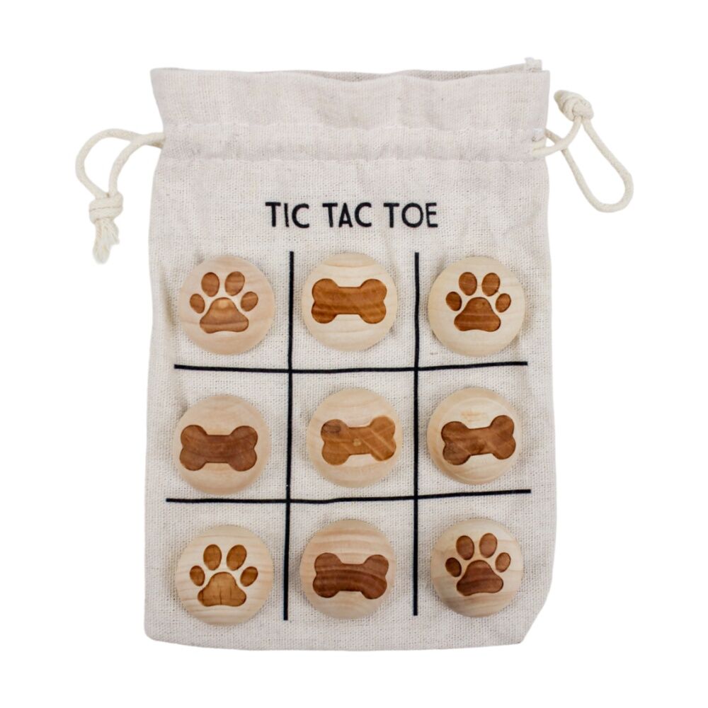 Karson Paw & Bones Tic Tac Toe Game Set w/ Fabric Bag 13x18x1.6cm (9 Pieces)