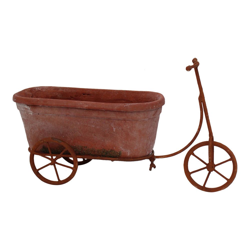 LVD Metal/Terracotta 41cm Bike Planter Clay Pot Garden Porch Decorative Display