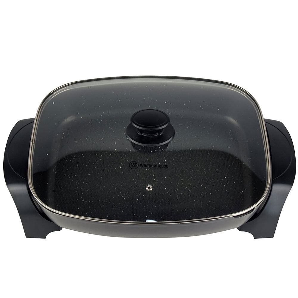 Westinghouse 2400W Non-Stick Electric Skillet Fry Pan w/ Glass Lid Cookware Grey — image 4