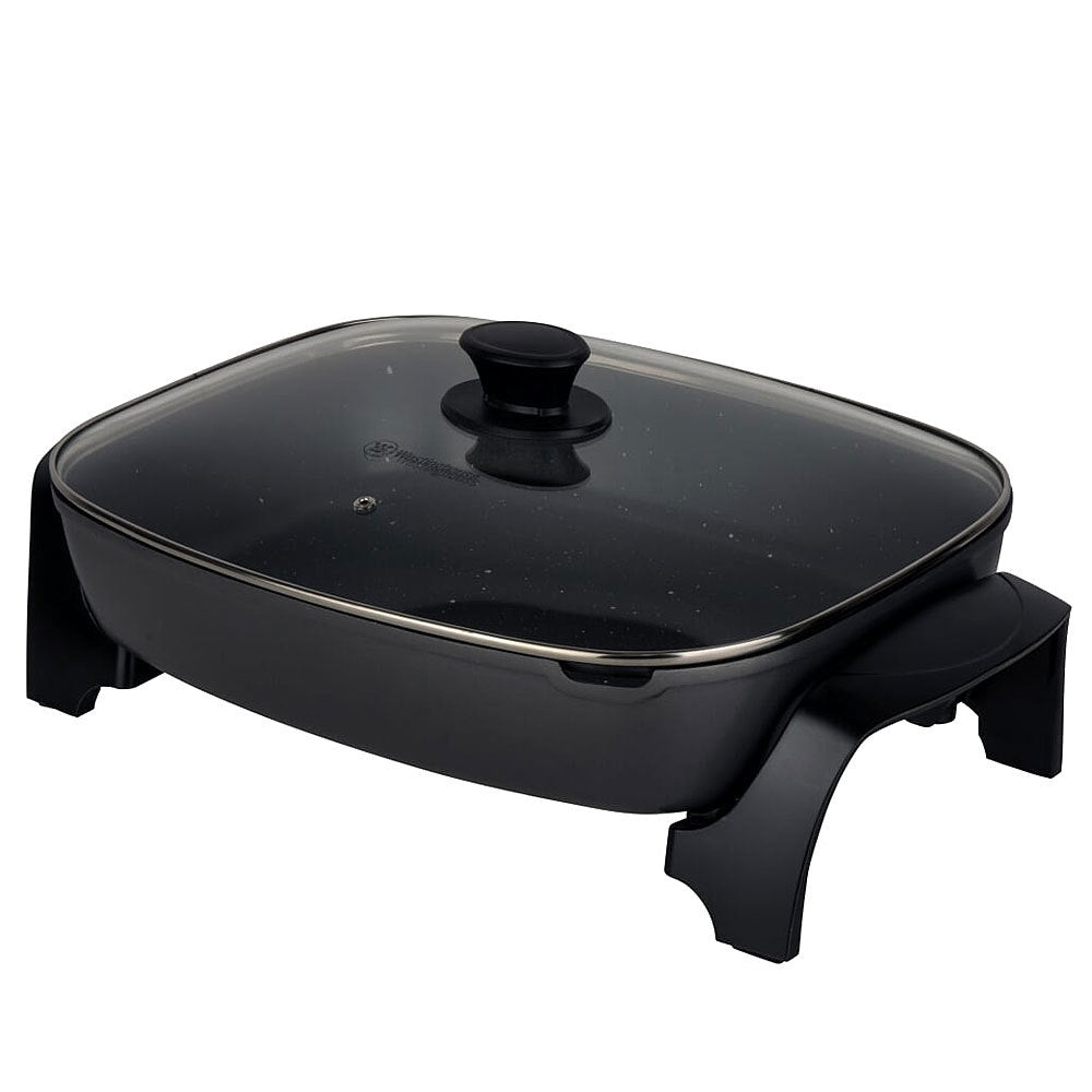 Westinghouse 2400W Non-Stick Electric Skillet Fry Pan w/ Glass Lid Cookware Grey — image 3