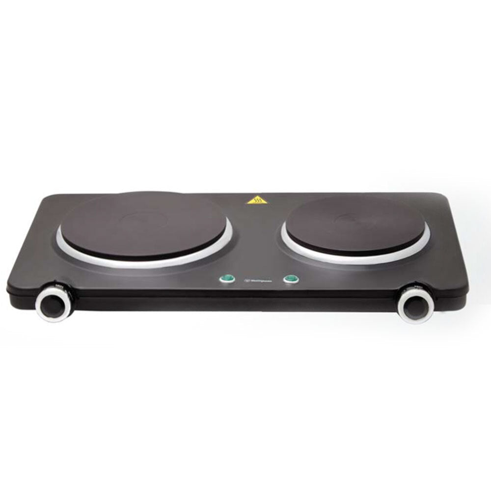 Westinghouse 48cm Electric 2250W Double Portable Hotplate/Cooktops/Cooker Black — image 2