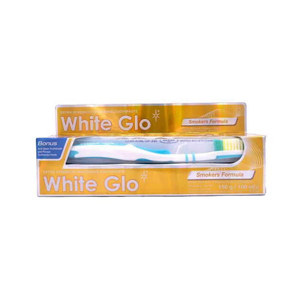 White Glo 2pc White Glo Smokers Formula Toothbrush & Toothpaste Dental Care Set 100ml (6 Pack) — image 2