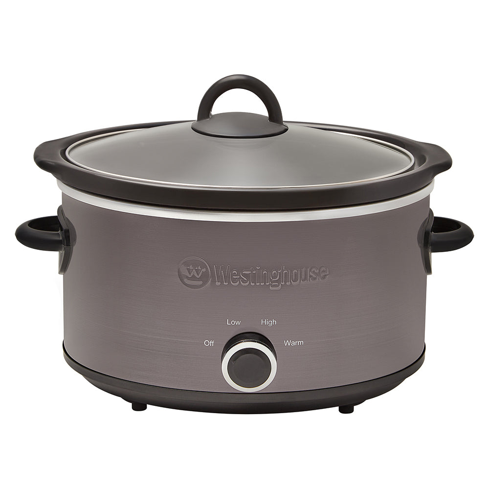 Westinghouse 3.5L 210W Electric Slow Cooker w/Ceramic Pot Stainless Steel Black
