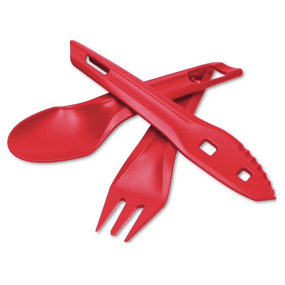 Wildo Ocy Chow Outdoor Cutlery Kit Spoon/Knife/Fork Camping Utensils Set — Raspberry
