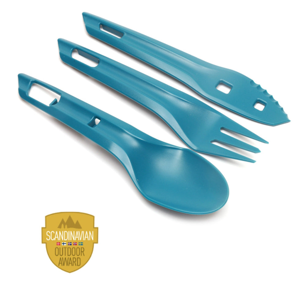 Wildo Ocy Chow Outdoor Cutlery Kit Spoon/Knife/Fork Camping Utensils Azur Blue — image 2