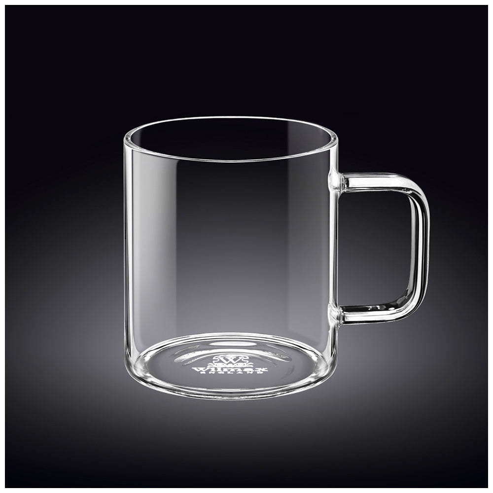 Wilmax England 250ml Thermo Glass Cup Coffee/Tea Drink Mug w/ Handle Clear (6 Pieces) — image 2