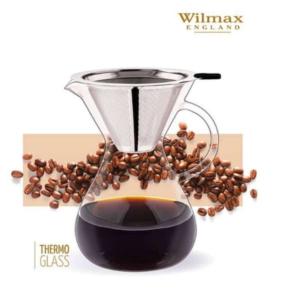 Wilmax England 500ml Thermo Coffee Decanter w/ Stainless Steel Filter Clear — image 3