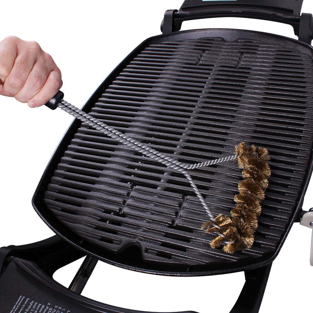 White Magic Medium Brass 40cm Spiral BBQ/Barbecue Grill Cleaning Brush Black — image 2