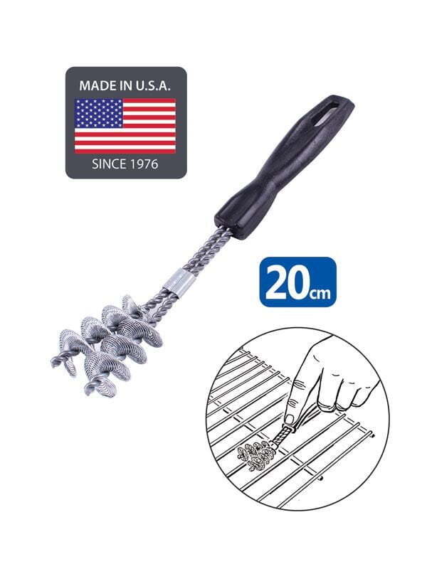 White Magic Medium 40cm Cleaning Barbecue Grill Brush Double Helix Cleaner Black — image 4