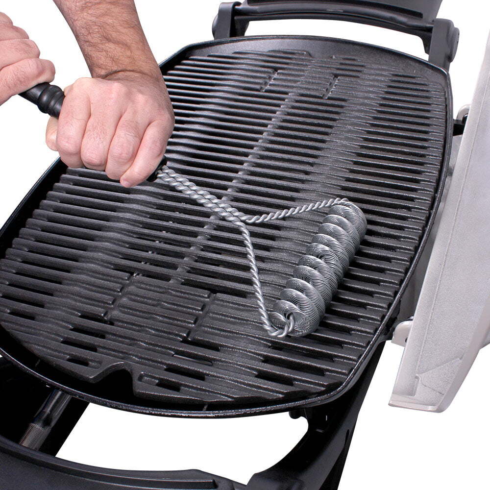 White Magic Medium 40cm Cleaning Barbecue Grill Brush Double Helix Cleaner Black — image 2