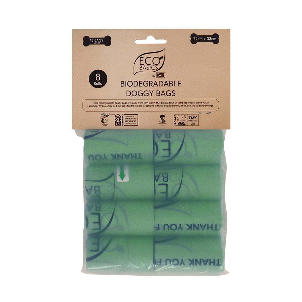 Eco Basics 8PK Eco Basic Biodegradable Doggy Disposable Waste Bags Compostable Collector (2 Pack) — image 2