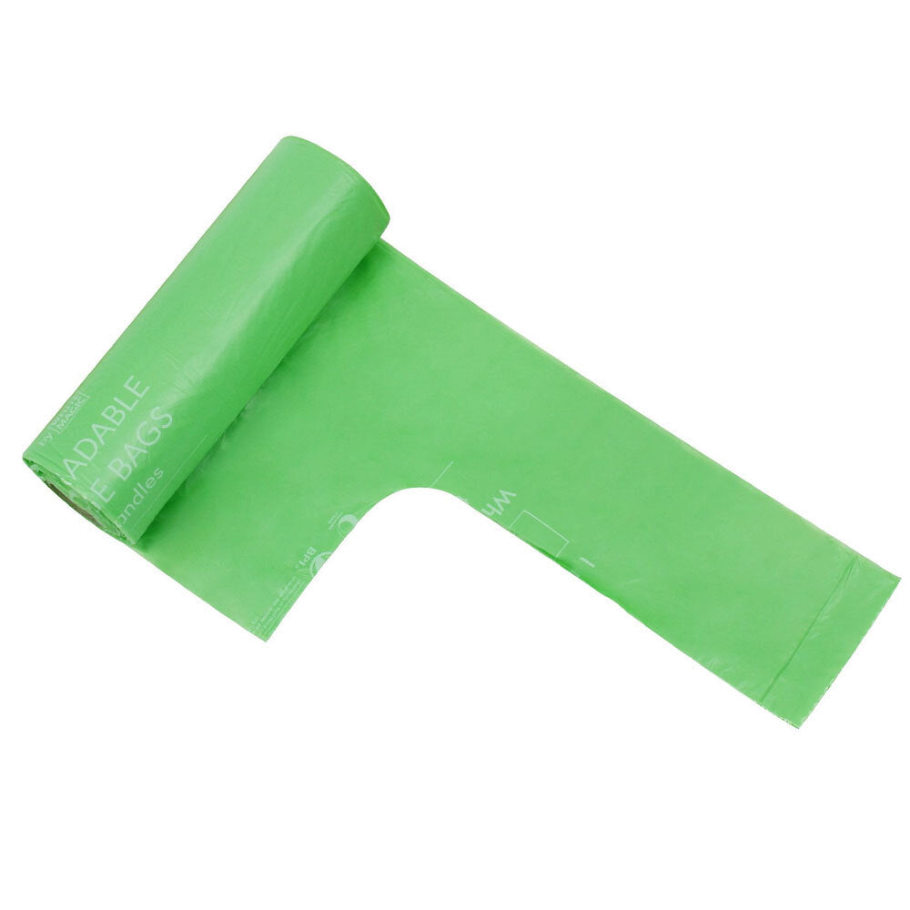 Eco Basics 20L Medium Biodegradable Garbage Bags Waste Storage Container Green — image 3