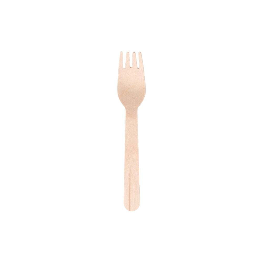 Eco Basics 18pc Eco Basics 16.5cm Biodegradable Birchwood Fork Disposable Cutlery Brown (5 Pack) — image 4
